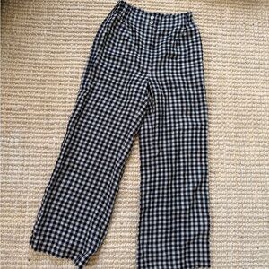 Not Perfect Linen Gingham Sarah Fit & Flare Pants